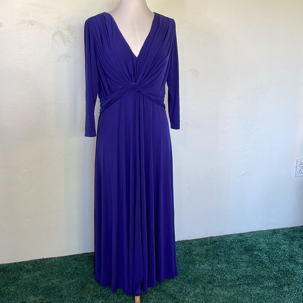 Suzi Chin for Maggy Boutique Wrap Around Front Full Skirt Polyester Blend Dress